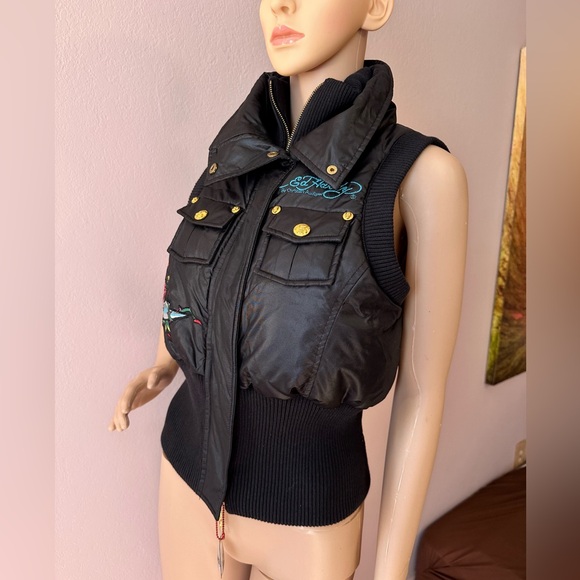 Retro Ed Hardy Bikercore Puffer Vest! 🖤 - Picture 3 of 15
